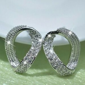 New Sterling silver diamond earrings
